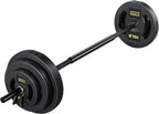 AboveGenius 45 lb Barbell Weight Set, Adjustable Workout Bar | Barbell Weight Set for Home Gym Strength Training, Full Body Workout, Muscle Building, Home Fitness Weight Lifting Equipment