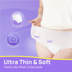 SUNKISS Ultra Thin Incontinence Underwear for Women, High Absorbency & Super Soft Postpartum Diapers, Disposable Adult Pull Ups, Large/XLarge, 20 Count