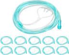 10-Pack 7Ft Soft High-Flow Nasal Oxygen Cannula, Green Tubing，Ultra Soft | High-Flow, Ultra Soft, Green Tubing, Individual Packing