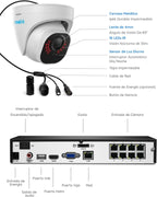 Reolink 5MP PoE Surveillance Cameras Kit, with 4X 5MP People/Vehicle Detection Outdoor PoE IP Cameras and 8CH 4K NVR with 2TB HDD, Continuous Recording, Night Vision, RLK8-520D4-5MP