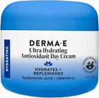 Derma E Ultra Hydrating Antioxidant Day Cream – Face Moisturizer with Hyaluronic Acid, Squalane, and Ceramides to Smooth and Nourish, Hydrating Face Moisturizer for Sensitive Skin, 2 Fl Oz