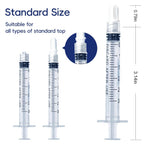 3mL Luer Lock Syringe (No Needle) - Sterile, Individually Wrapped - Pack of 30, Accurate Liquid Measurement, Leak-Proof Design