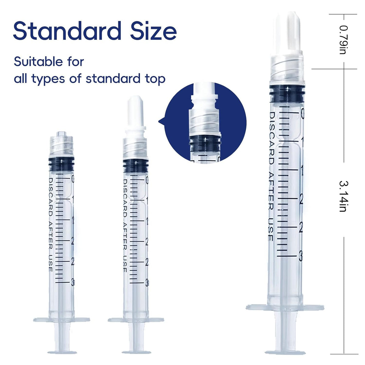 3mL Luer Lock Syringe (No Needle) - Sterile, Individually Wrapped - Pack of 30, Accurate Liquid Measurement, Leak-Proof Design