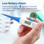 Boncare 10 Seconds Oral Thermometer for Adults and Kids, Light Blue | Accurate & Safe, Rectal Digital Thermometer for Baby, Fever Alarm