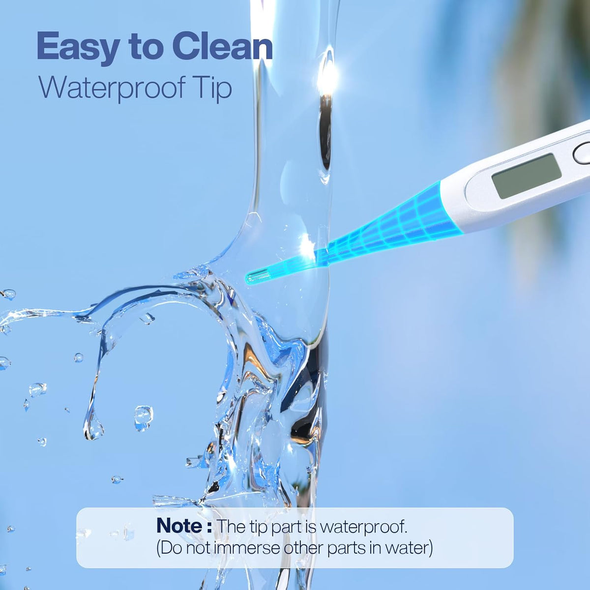 Boncare 10 Seconds Oral Thermometer for Adults and Kids, Light Blue | Accurate & Safe, Rectal Digital Thermometer for Baby, Fever Alarm
