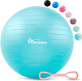 Exercise Ball - Anti-Burst Yoga Ball for Pilates, Pregnancy & Core Stability - Ergonomic Office Desk Ball Chair & Physical Therapy Equipment, Quick Pump Included