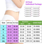Disposable Underwear for Women 100% Cotton Briefs for Maternity Travel Menstruation Travel SPA Massage - Pack of 10, Individually Wrapped
