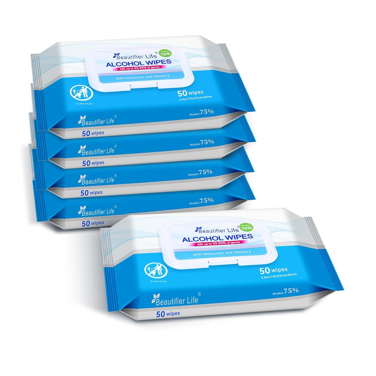 Beautifier Life 75% Alcohol Wet Hand Sanitizing Wipes - With Aloe, Moisturizer, and Vitamin E Formula - Premium Sanitizer for Travel, Home, Office, and School Use (Aloe, 200)
