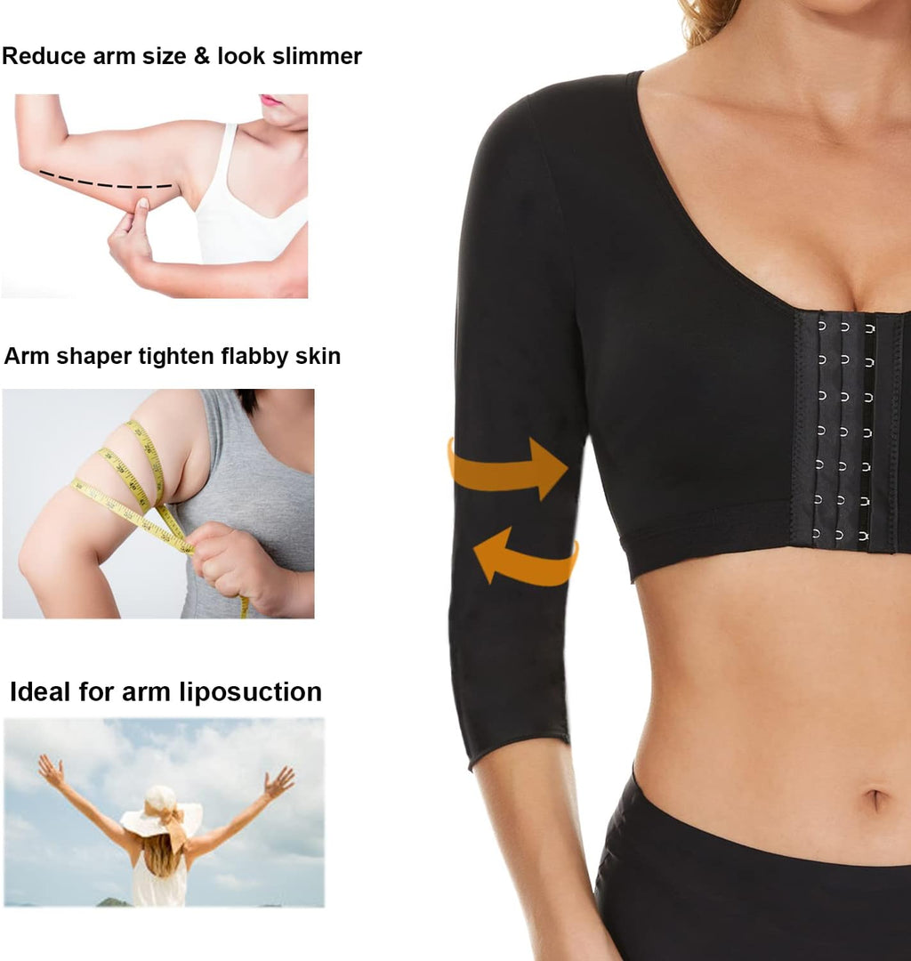Arm Shaper Tops for Women Arm Compression Sleeves Post Surgery Front Closure Bra Shapewear Posture Corrector Tank Top