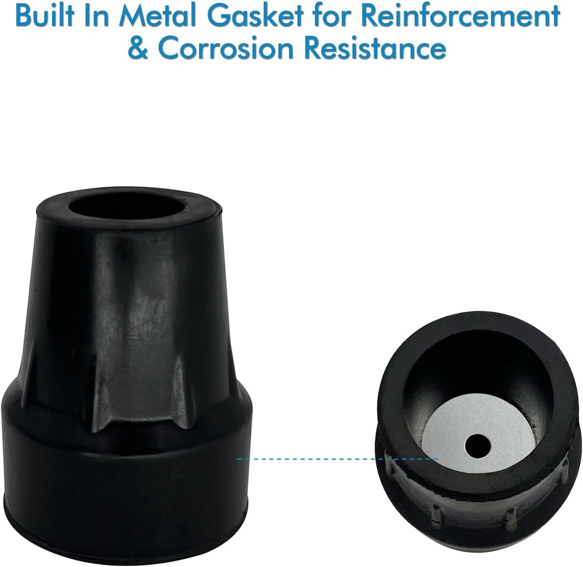 Replacement Cane Tips, 3/4 Inch, Black.