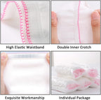 Disposable Underwear for Women 100% Cotton Briefs for Maternity Travel Menstruation Travel SPA Massage - Pack of 10, Individually Wrapped