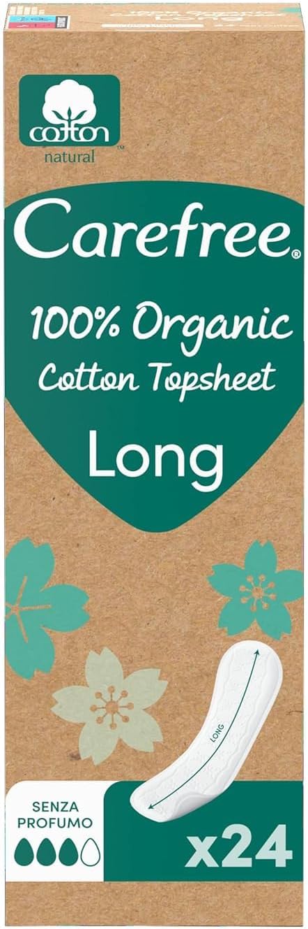 Carefree 100% organic cotton long pant, breathable cotton pant, Salva slip woman extra long for sensitive skin, unscented and super absorbent daily briefs protectors,