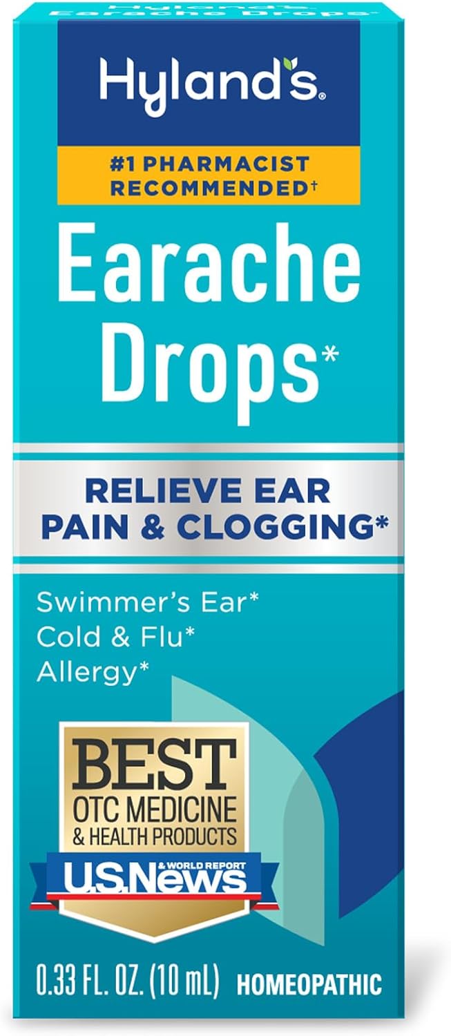 Hyland's Earache Drops, Multi-Symptom Day & Night Relief Ages 4+ 0.33 fl oz