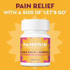 Pamprin Maximum Strength Max Pain and Energy Formula, Menstrual Period Symptoms Relief for Cramps, Bloating and Fatigue, 24 Caplets