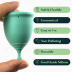 SHORDY Reusable Menstrual Cups (Small & Large) Set of 2 with Box, 100% Soft Silicone, Copa Menstruelle, Period Cup, Heavy & Light Flow, Feminine Hygiene, Tampons, Pads & Disc Alternative for Women