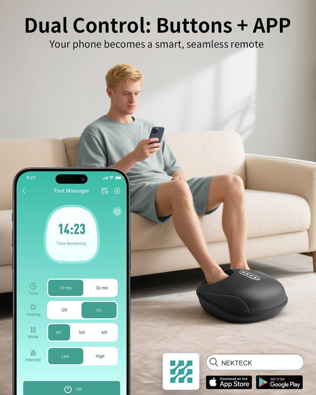 Nekteck Foot Massager with Remote APP Control, HSA Eligible FSA