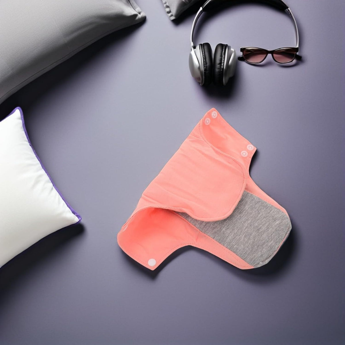 2pcs Reusable Postpartum Pads for Women Pink Cotton Leak Resistant Washable Panty Liners Soft Maternity Bladder Control Pads for Overnight and Postpartum