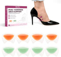 Gel Arch Support Inserts Women - Welnove Soft Cushions Arch Support for Flat Feet Plantar Fasciitis Foot Pain Fatigue Relief - Long-Lasting Adhesive Pads for Heels Sandals Flats (0.24" + 0.4" Height)