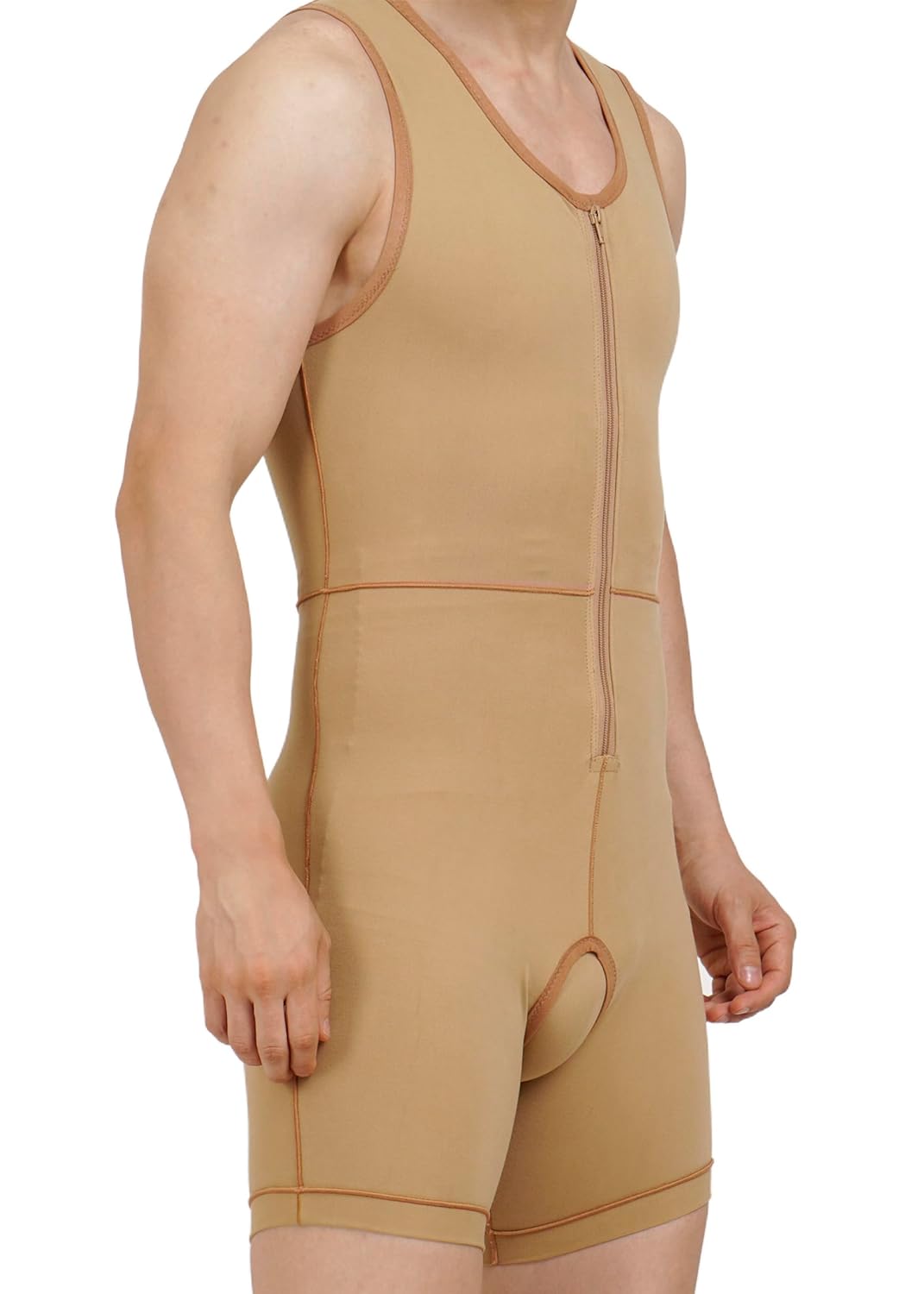 Medical Compression Bodysuit for Men upto Mid-Thigh | SLEEVELESS | HIGH COMPRESSION | Medical Compression Garment | Full Body Shapewear | Post Surgical Support