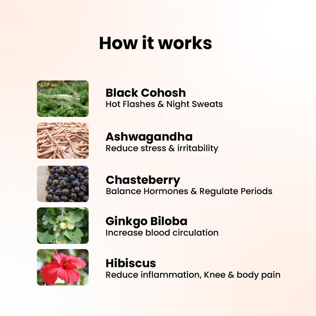 Gytree Menopause Capsule 40+ 50+ Natural Plant-Based Menopause Supplements help Improved Immunity, Hormonal Balance for Peri & Menopause Support (60 Capsules)