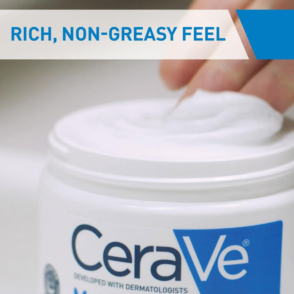 CeraVe Moisturising Cream 340g, Dry to Very Dry Skin Face & Body Moisturiser to Help Restore the Protective Skin Barrier, Hyaluronic Acid + 3 Essential Ceramides, Fragrance Free
