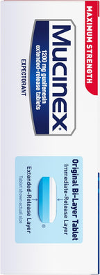 Mucinex 12Hr Max Strength Expectorant, Chest Congestion Relief, 48 Tablets