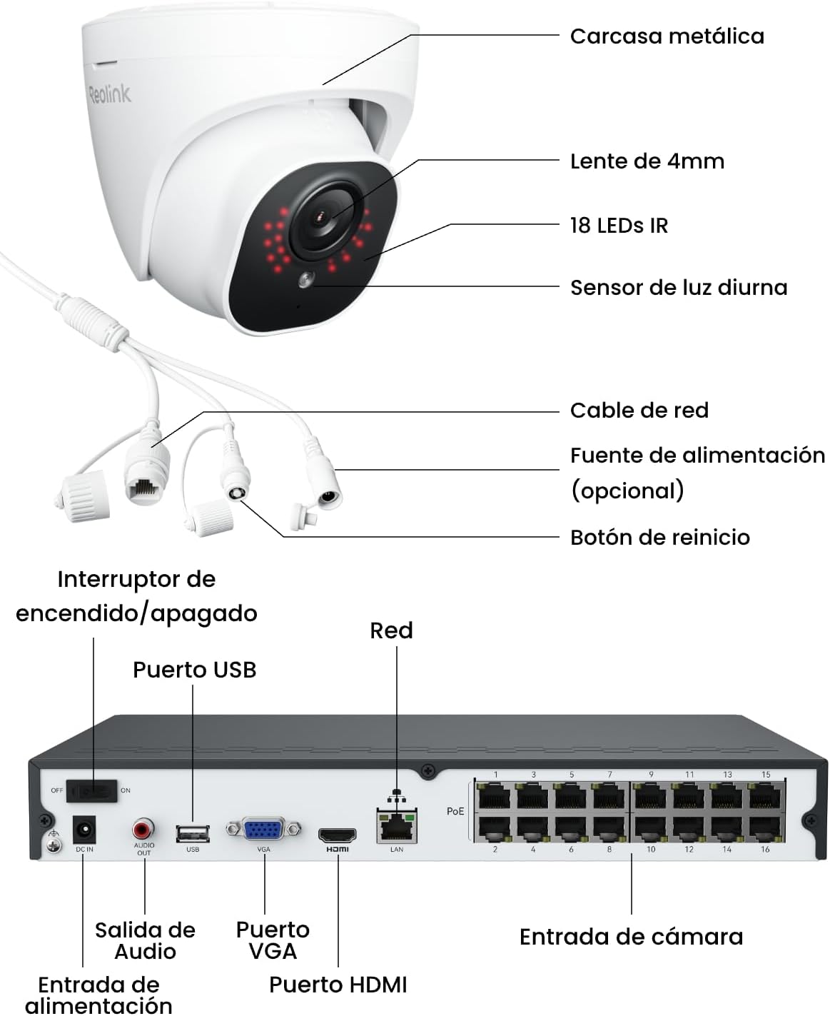Reolink 16CH 4K PoE Surveillance Cameras Kit, 8X 8MP People/Vehicle Detection Outdoor Security IP Cameras, H.265 4K NVR with 4TB HDD, Night Vision, 24/7 Recording, RLK16-800D8