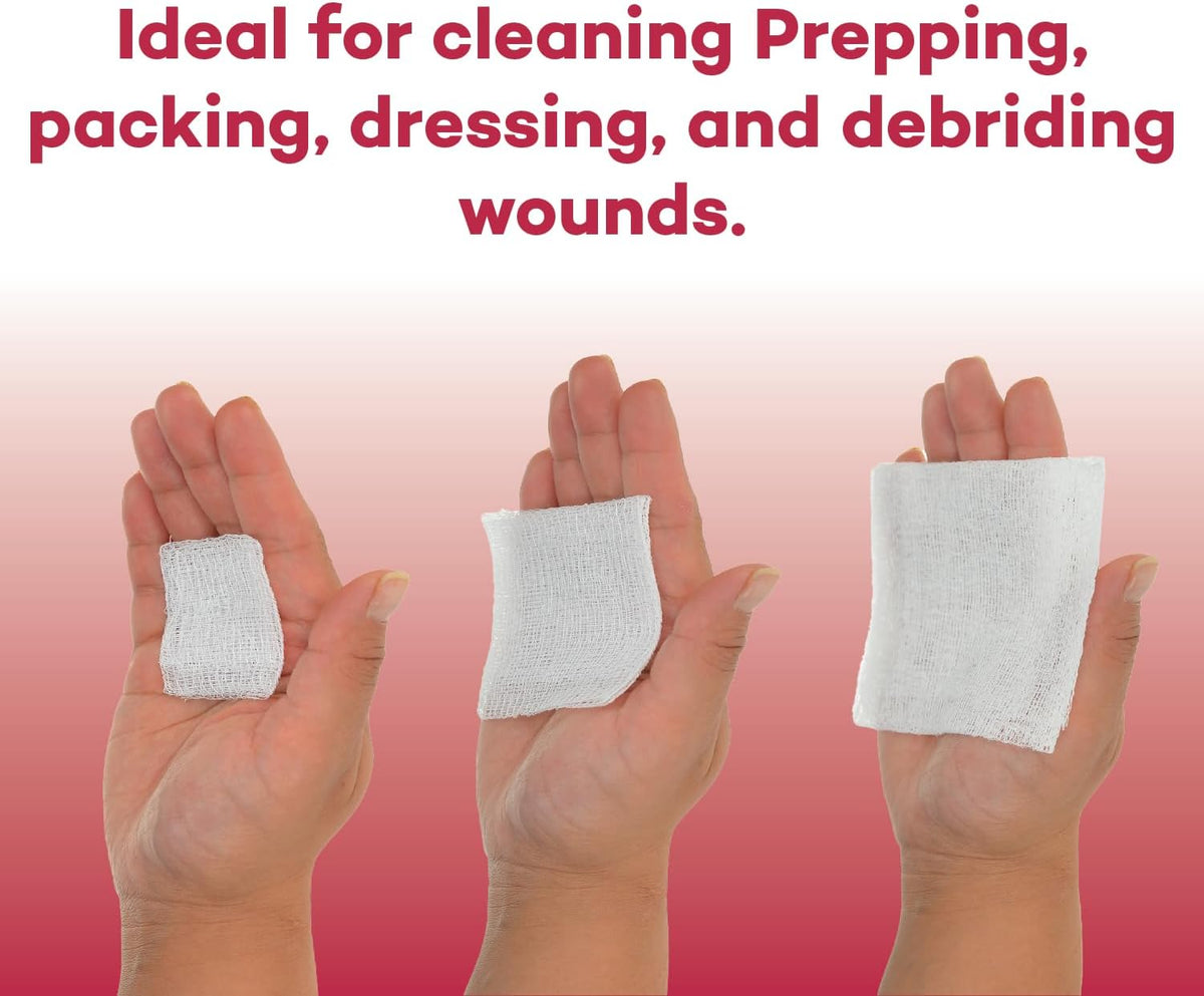 Dealmed 2’’ x 2’’ Sterile Gauze Pads (100 Count) Disposable and Individually Wrapped Medical Gauze Pads, Wound Care Product for First Aid Kit and Medical Facilities (Pack of 1)