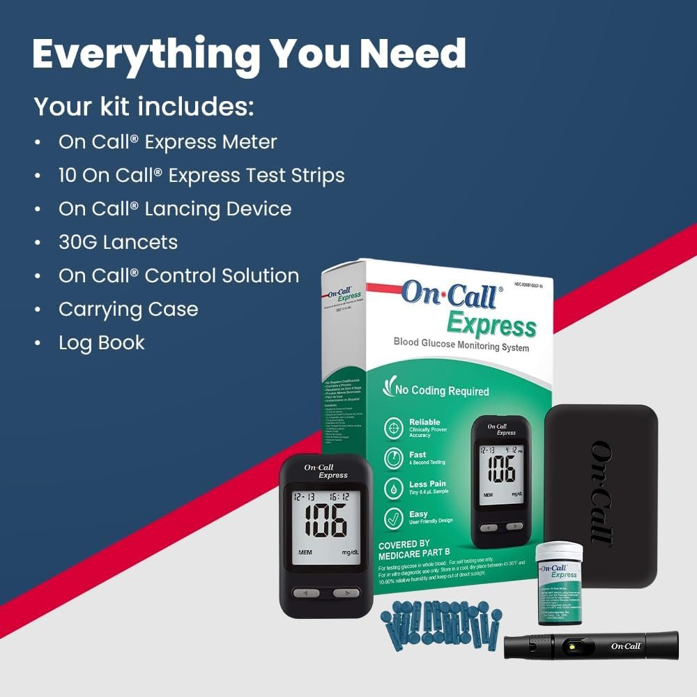 On Call Express Diabetes Blood Glucose Meter Kit