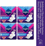 Bodyform Ultra Goodnight Winged Sanitary Pads for Women, Super Heavy Flow, Night Use, 48 Pads, 6 Packs of 8 Period Pads, Cour-V Ultra Night Series, Absorption