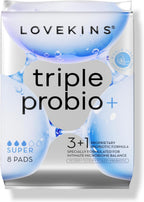 Lovekins Triple ProBio Super Pads, Heavy Flow, 45x Absorption, Ultra-Thin Design