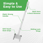 Easy Sock Ox Adjustable Sock Aid for Seniors, No Bending, with Sock Remover