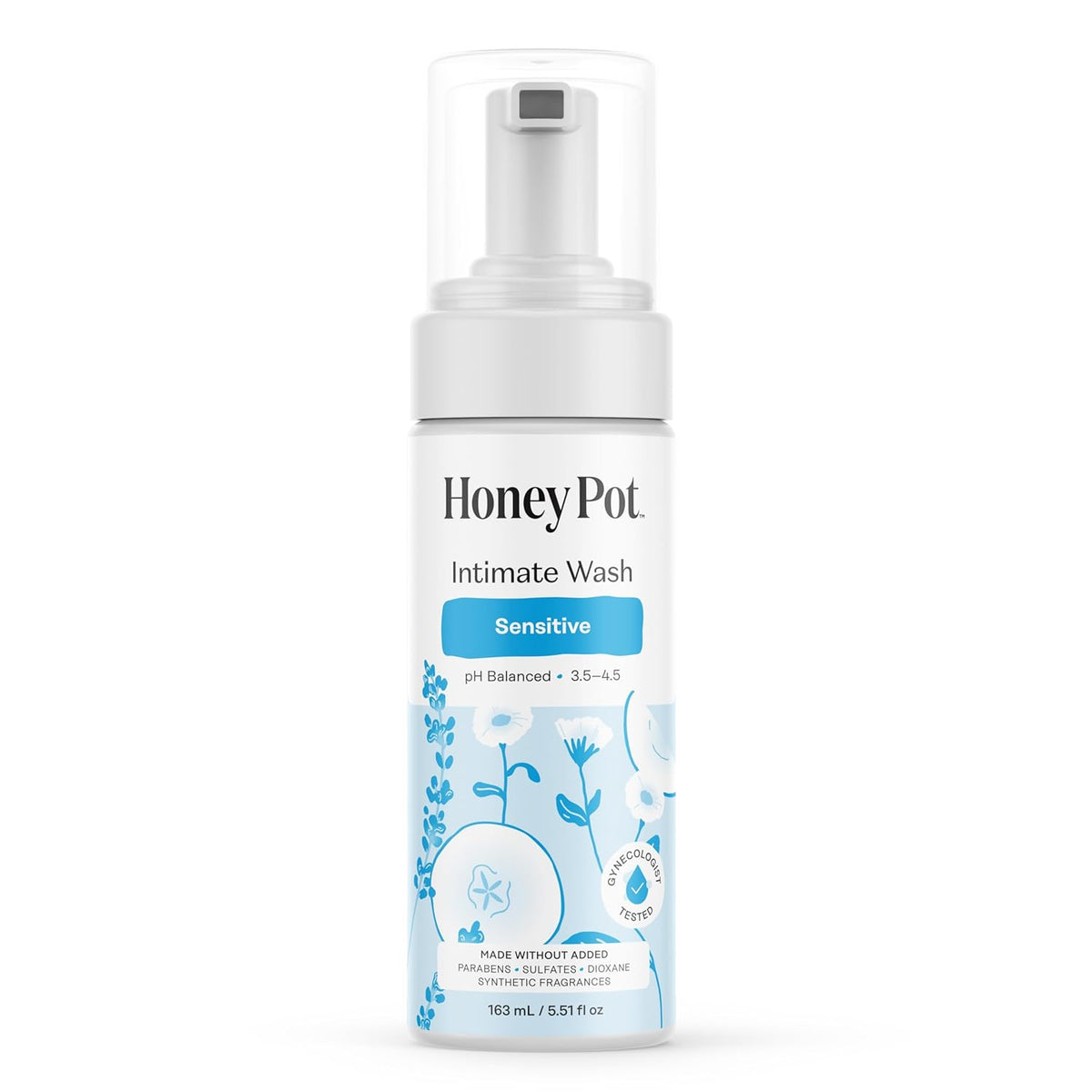 The Honey Pot Company - Sensitive Feminine Wash - Herbal Infused - PH Balanced Plant Based Natural Hygiene Products - 5.51 Fluid Oz