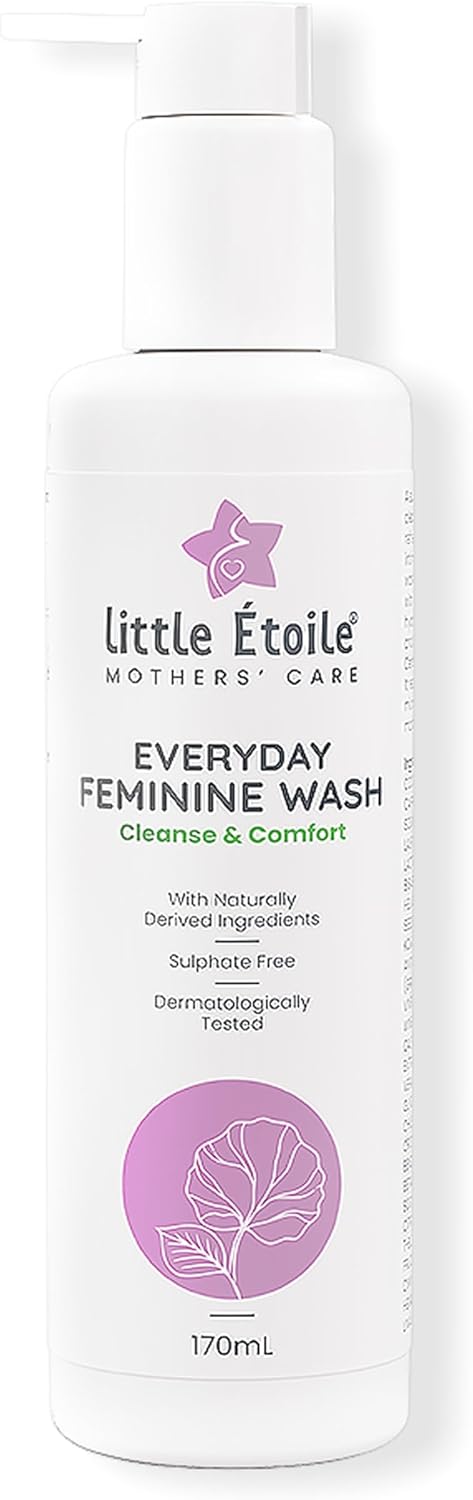 Little Étoile Mothers' Care Everyday Feminine Wash, Sulphate-Free pH Balanced Intimate Wash for Women with Aloe Vera, Calendula & Centella, Gentle Cleanser for Pregnancy, 170 ml