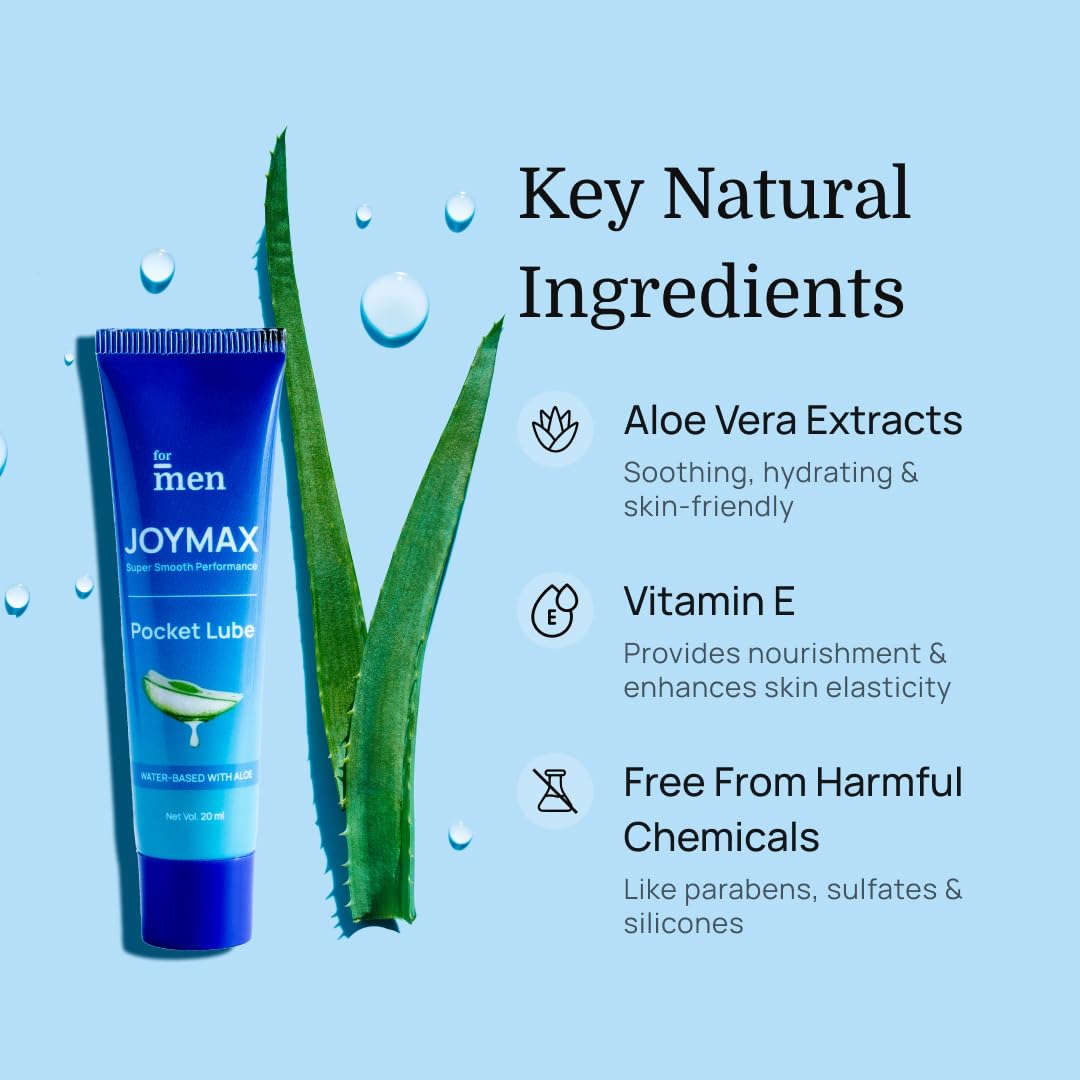 ForMen Water-Based Pocket Intimate Lube Gel with Aloe Vera | Lubricant Gel Men & Women | Non-Sticky, Long-Lasting, Anti-Stain & Skin-Friendly - 20 ml (Pack of 1)