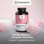 HealthyWorld Female Balance - Hormone Balance - Female Complex - Menstrual Cycle Support - 180 Vegetable Capsules - 12 Active Ingredients - With Vitamins and Minerals
