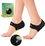 Welnove Gel Heel Protector Cups, Inserts Pads for Women Men, Plantar Fasciitis, Heels Spur, Achilles Tendonitis Dry Cracked Heel Support Cushion Black, Fit Best in Roomy Shoes (W 4.5-9 / M5-8)