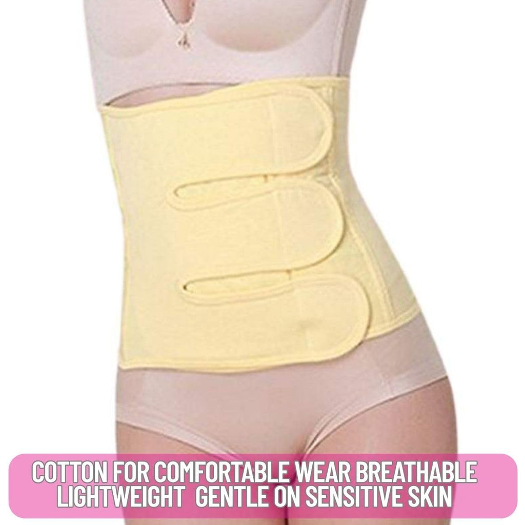 JERN Abdominal Surgical Binder Wrap for Stomach Post Surgery Compression C section Postpartum Support Recovery after Hysterectomy Belly Band (Yellow, Extra Large)