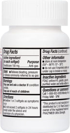 HealthA2Z® Gas Relief, Simethicone 180mg, Fast Acting Gas Relief, Bloating, Pressure, Stomach Discomfort, Anti Flatulence, 120 Softgels