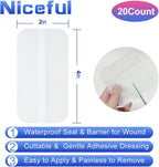 20 Count Hydrocolloid Bandages 2 x 4 in, Large Wound Dressing Healing Bandages for Wounds, Waterproof Bandage Large
