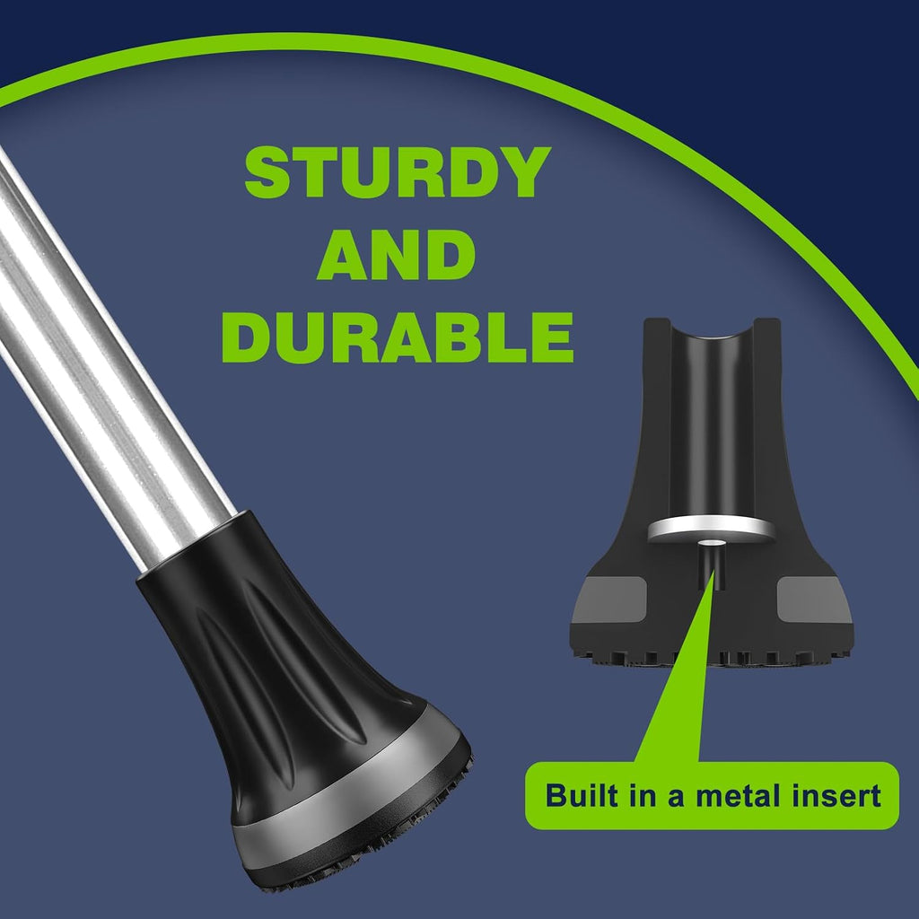supregear Cane Tips 3/4 Inch (2-Pack), Anti-Slip Extreme Grip Heavy Duty Replacement Rubber Foot Base for All Terrain Safety & Comfort, Shock-Absorbing Feet with Metal Insert for Enhanced Stability