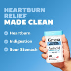 Genexa Antacid Made Clean, 72 Chewable Tablets, Berry Flavor | Calcium Carbonate Maximum Strength, Dye Free, 0% Artificial Additives, Heartburn, Acid Indigestion & Upset Stomach Relief