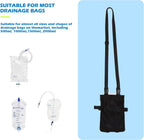 Universal Catheter Bags, Versatile Elastic Leg Catheter Holder, Urine Bags to Carry, Adjustable Shoulder Strap and Invisible Opening, Wearable and Discreet (Black)