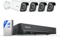 Reolink 4K Security Camera Kit, 4X PoE IP Cameras for Outdoor Surveillance, 8CH NVR with 2TB HDD for 24/7 Recording, Person/Vehicle Detection, IP67 Waterproof, Night Vision, RLK8-800B4