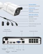 Reolink 4K Security Camera Kit, 4X PoE IP Cameras for Outdoor Surveillance, 8CH NVR with 2TB HDD for 24/7 Recording, Person/Vehicle Detection, IP67 Waterproof, Night Vision, RLK8-800B4