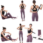 Muscle Roller Massage Roller Stick- Deep Tissue Fascia Blaster for Myofascial Pain Relief, Lymphatic Drainage & Body Sculpting, Handheld Physical Therapy & Recovery Tool (Gray Black-)