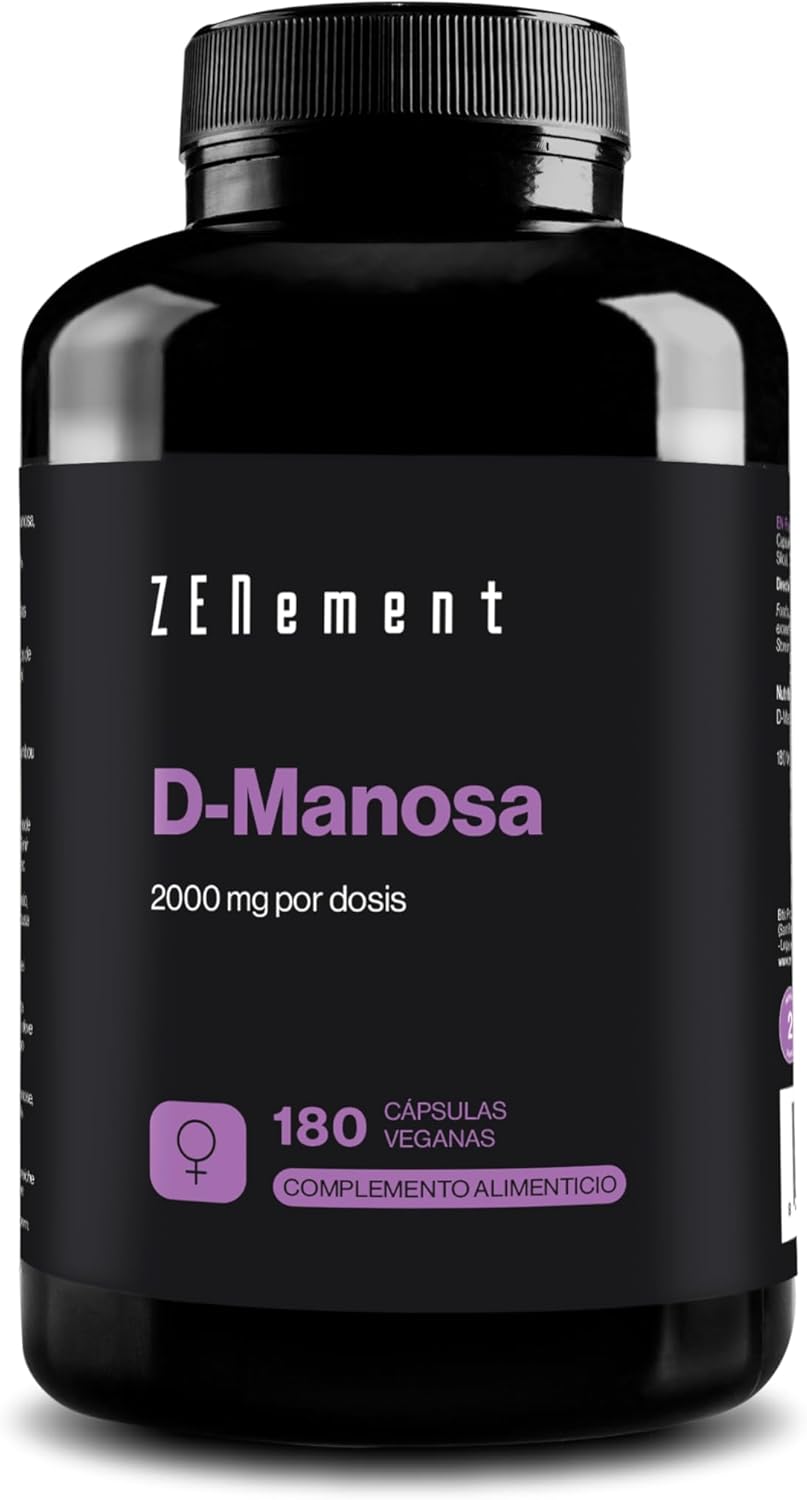 D-Mannose - 180 Vegan Capsules - 2000 mg D-Mannose per Daily Dose High Dose - 2 Month Supply - Non-GMO and No Additives - 100% Vegan