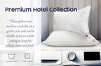 Luxury Hotel Collection Down Alternative Pillows, Standard Size, Medium or High Profile, 250 Thread Count Cotton Cover, Set of 2, White, Machine Washable, Made in Australia (Medium Profile)