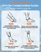 LEVSOX Cotton Compression Socks for Women Men 20-30 mmHg Knee High Cute Support Sock for Nurses Flying Pregnancy