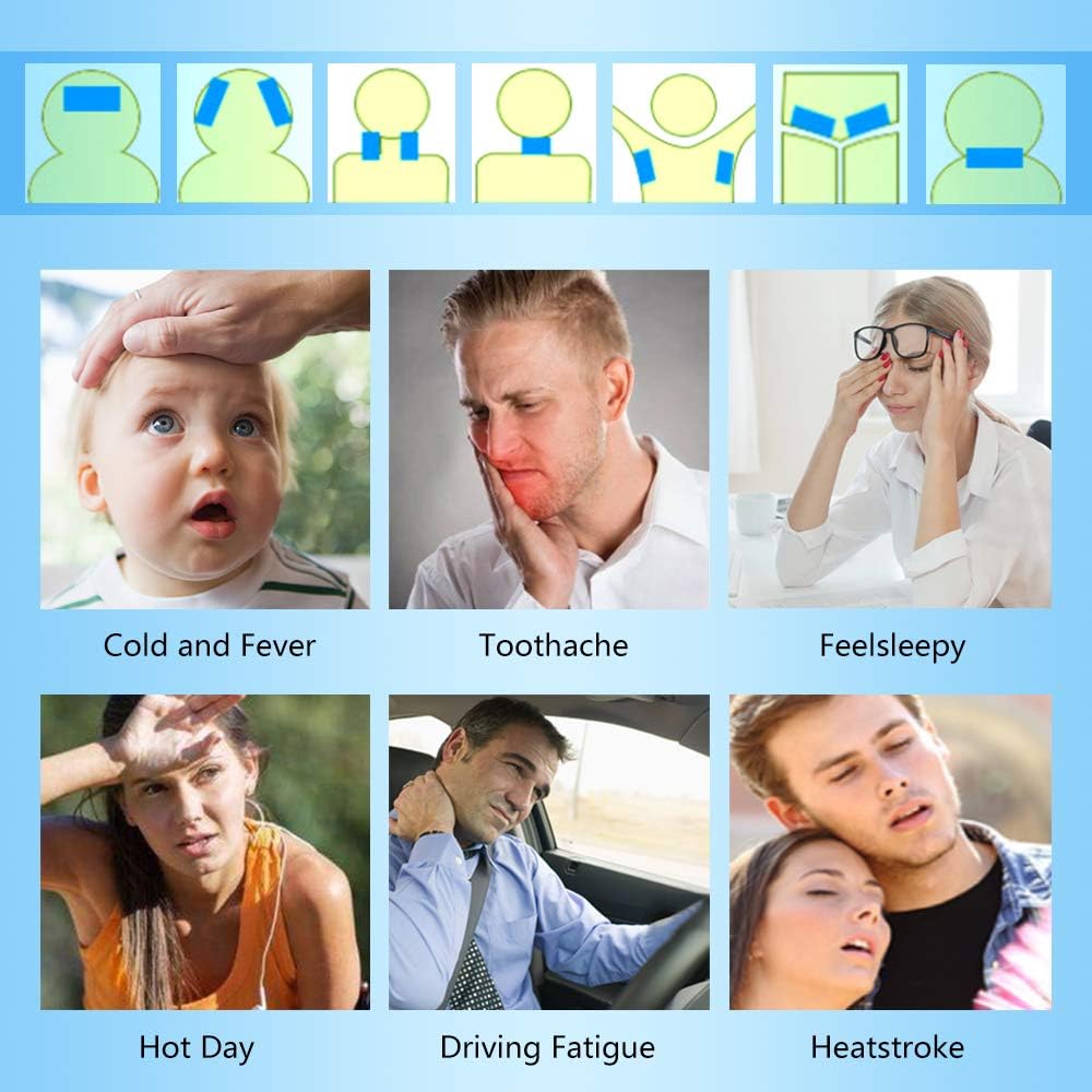 EASYEAH Cooling Patches for Fever Discomfort & Pain Relief, Pack of 12